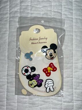 Disney Multicolor Mickey & Minnie Shoe Charms Set